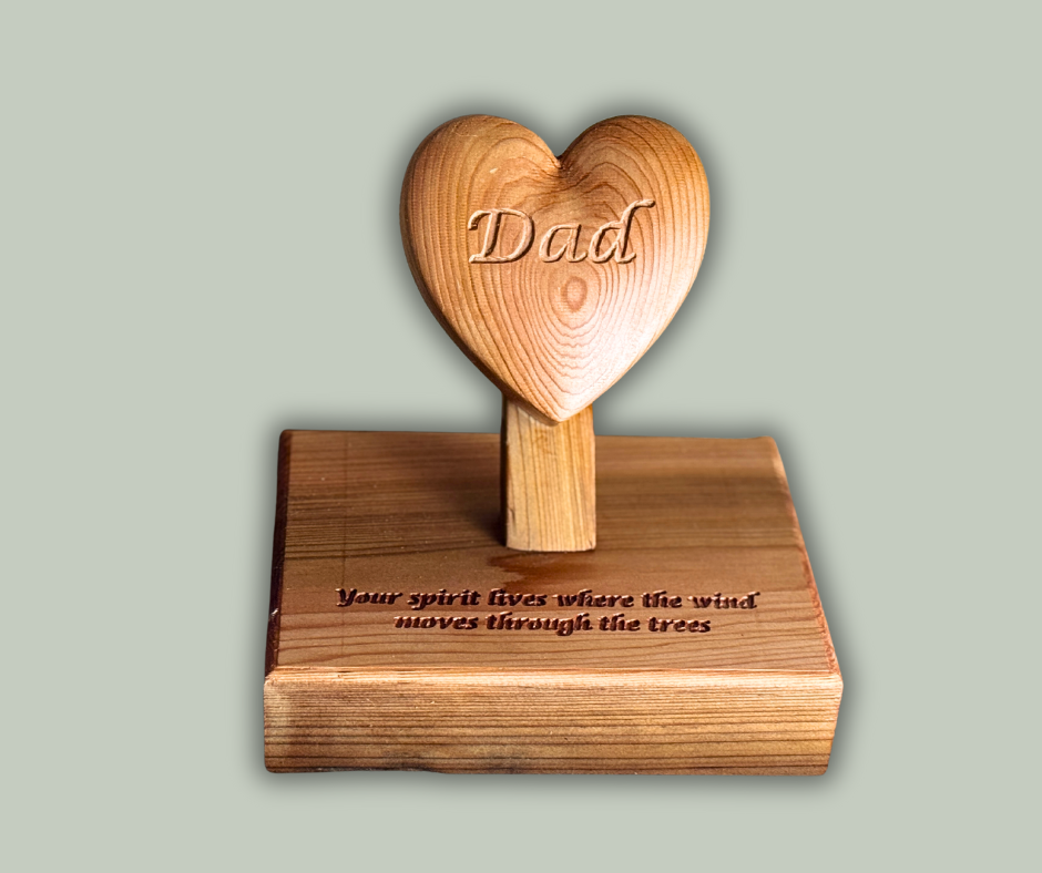 Personalised Mum or Dad Memorial | Wooden Heart Tribute