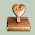 Personalised Dad Memorial | Wooden Heart Tribute - Natural Memorials