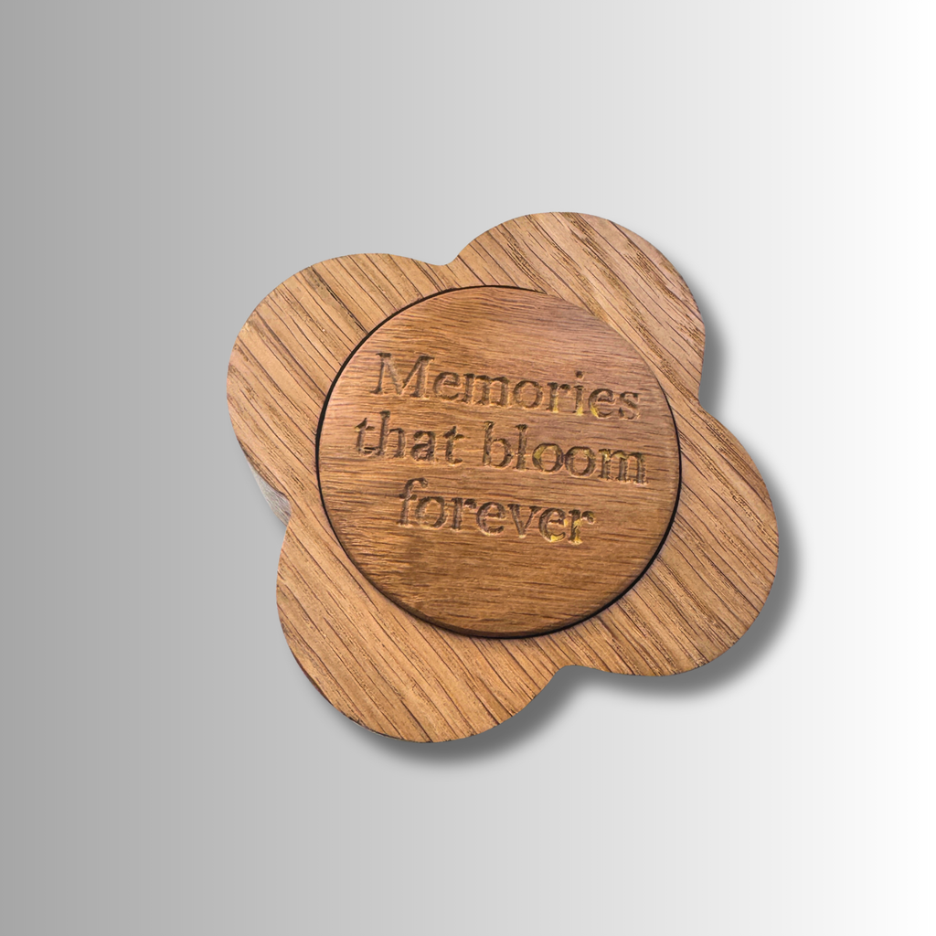 Flower Memorial Trinket Box – Handcrafted Wooden Keepsake