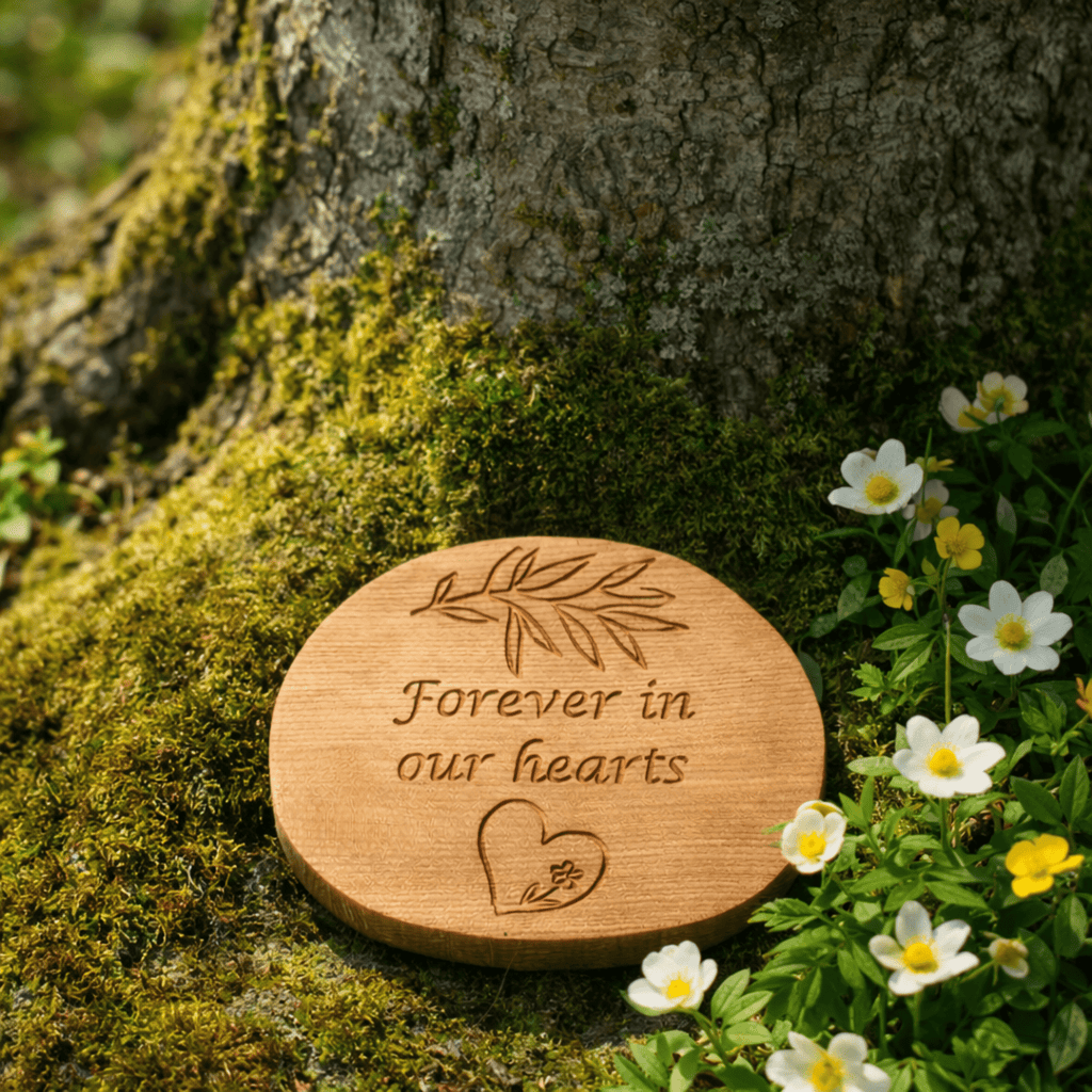Forever in Our Hearts – Garden Memorial Plaque (Ready to Ship) - Natural Memorials
