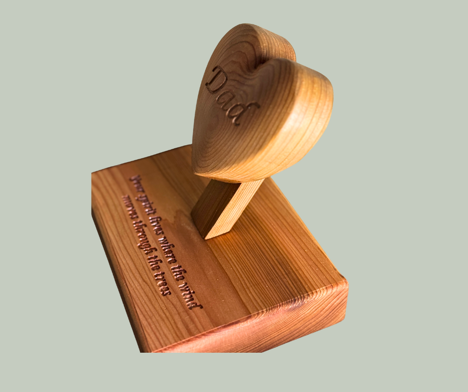 Personalised Mum or Dad Memorial | Wooden Heart Tribute