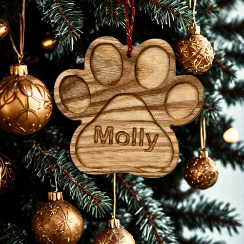 Dog Paw Christmas Decoration - Natural Memorials