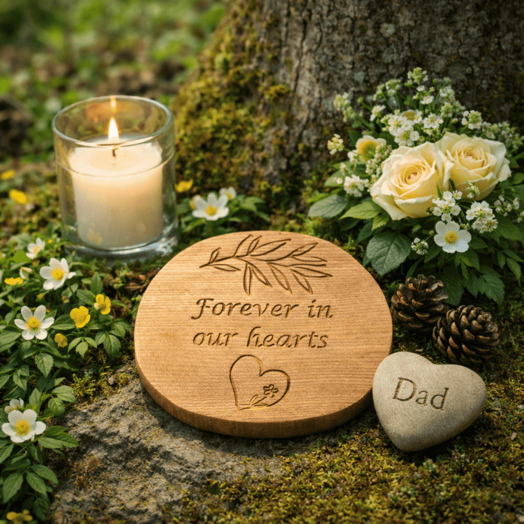 Forever in Our Hearts – Garden Memorial Plaque (Ready to Ship) - Natural Memorials