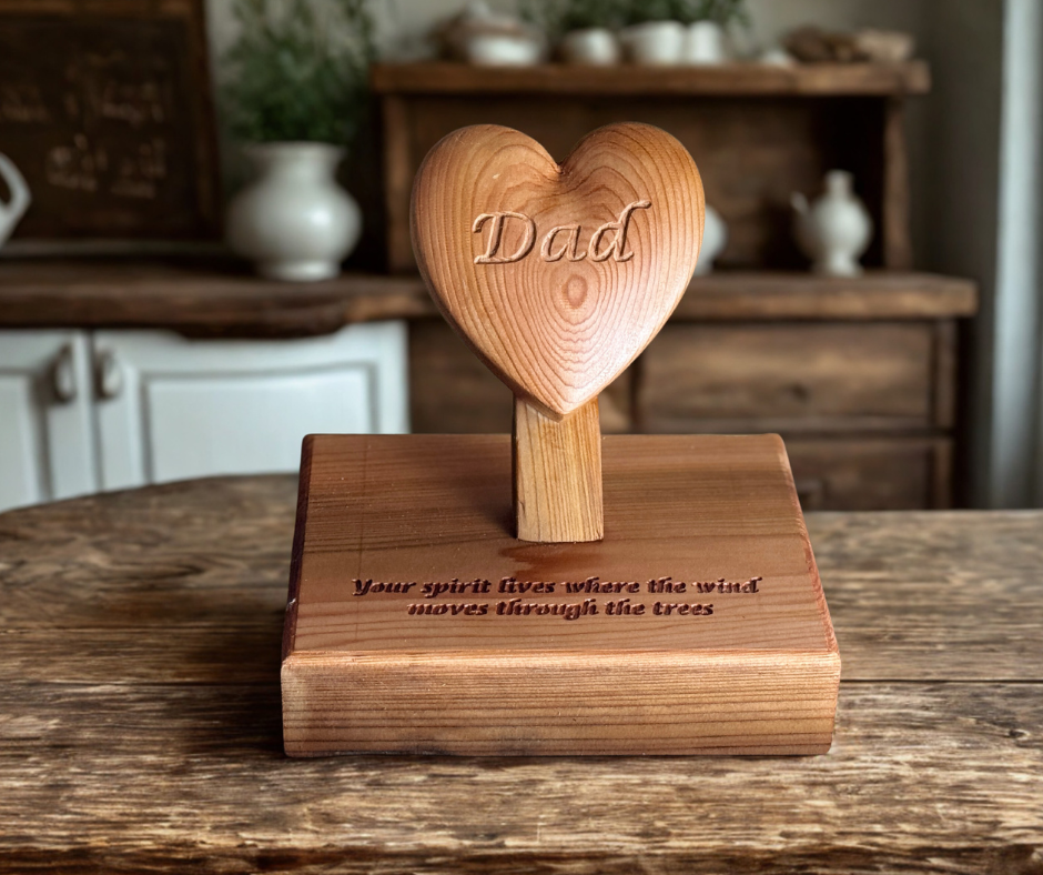 Personalised Mum or Dad Memorial | Wooden Heart Tribute