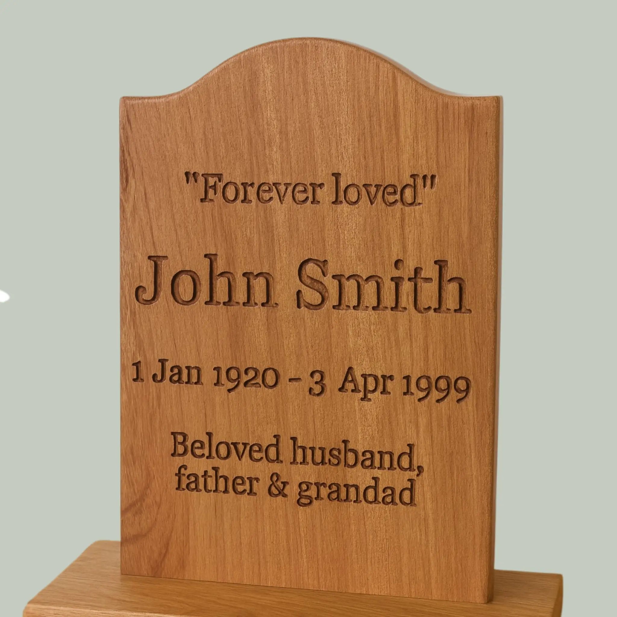 Headstone Style Wooden Memorial