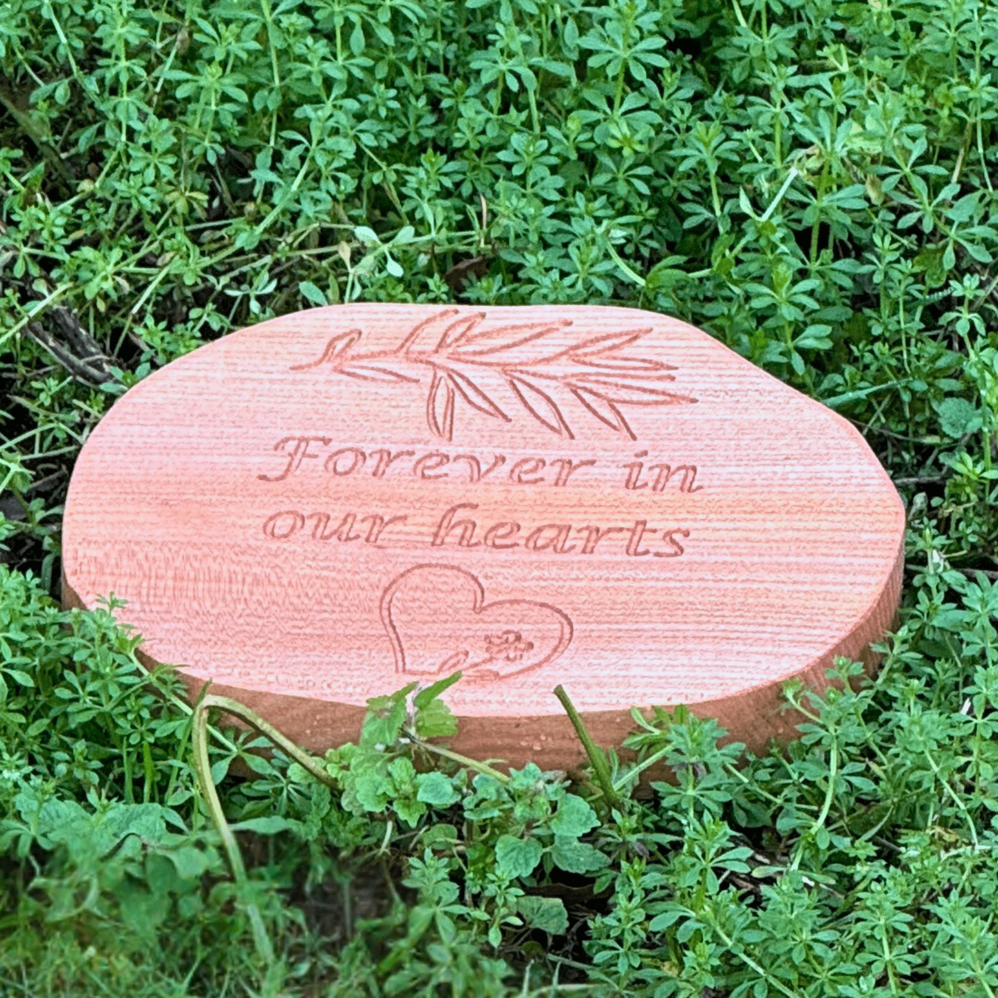Forever in Our Hearts – Garden Memorial Plaque (Ready to Ship) - Natural Memorials