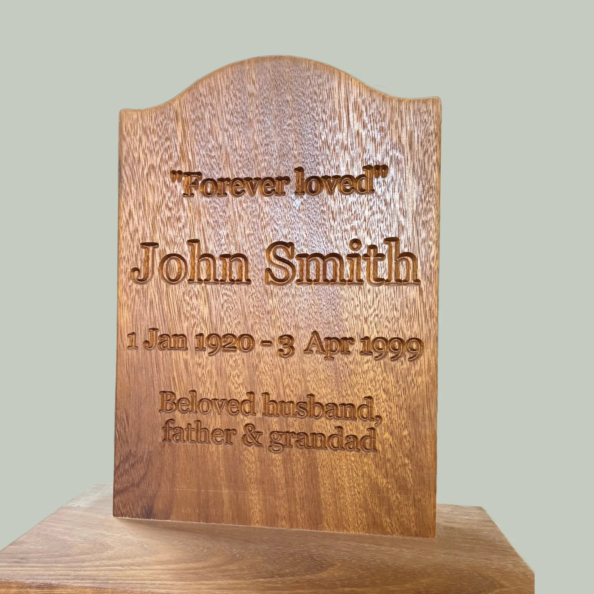 Headstone Style Wooden Memorial