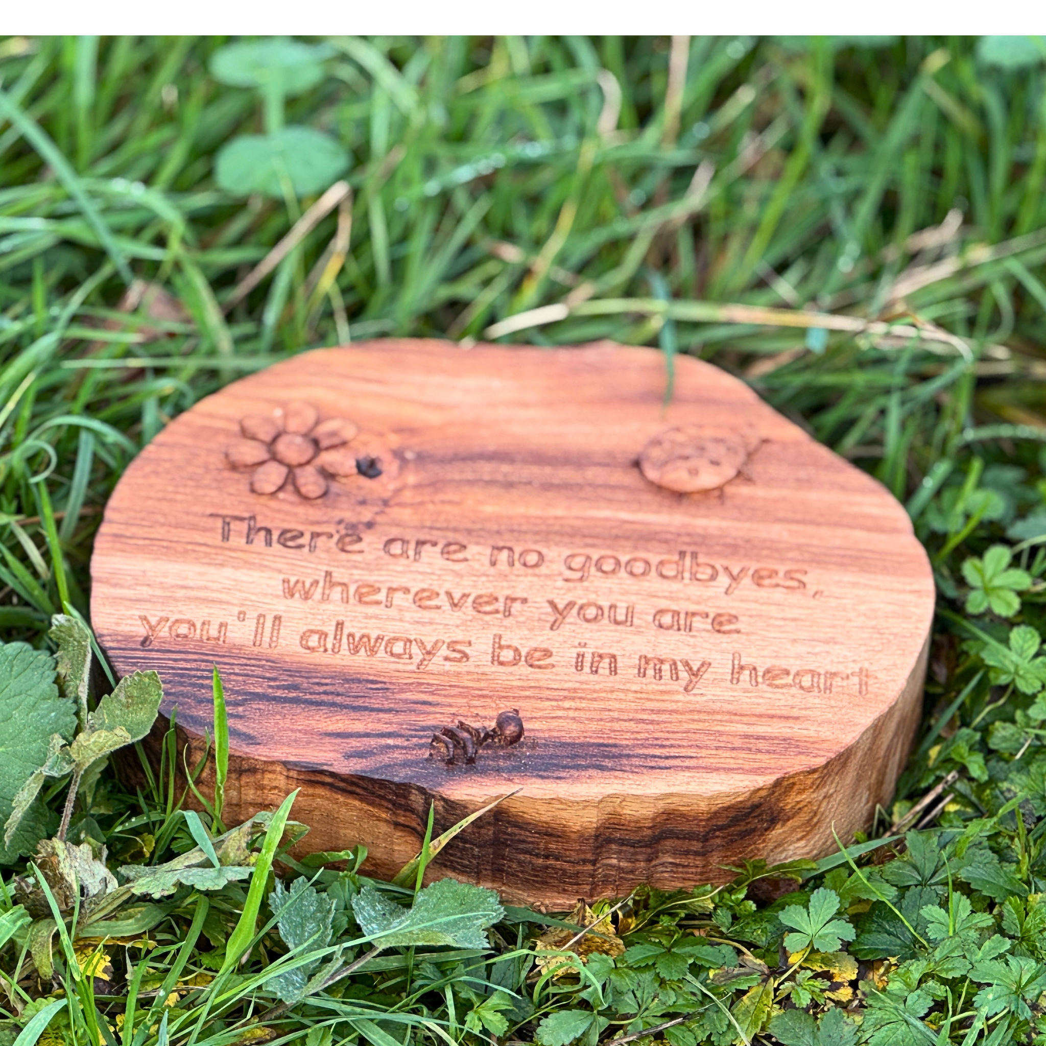 Personalised Garden Memorial Stone Alternative (Handcrafted Wood)