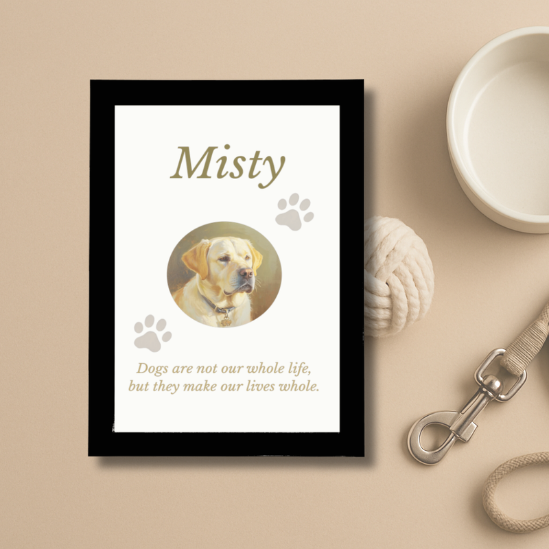 Personalised Dog Memorial Wall Art Print | Framed | Custom Pet Name & Quote