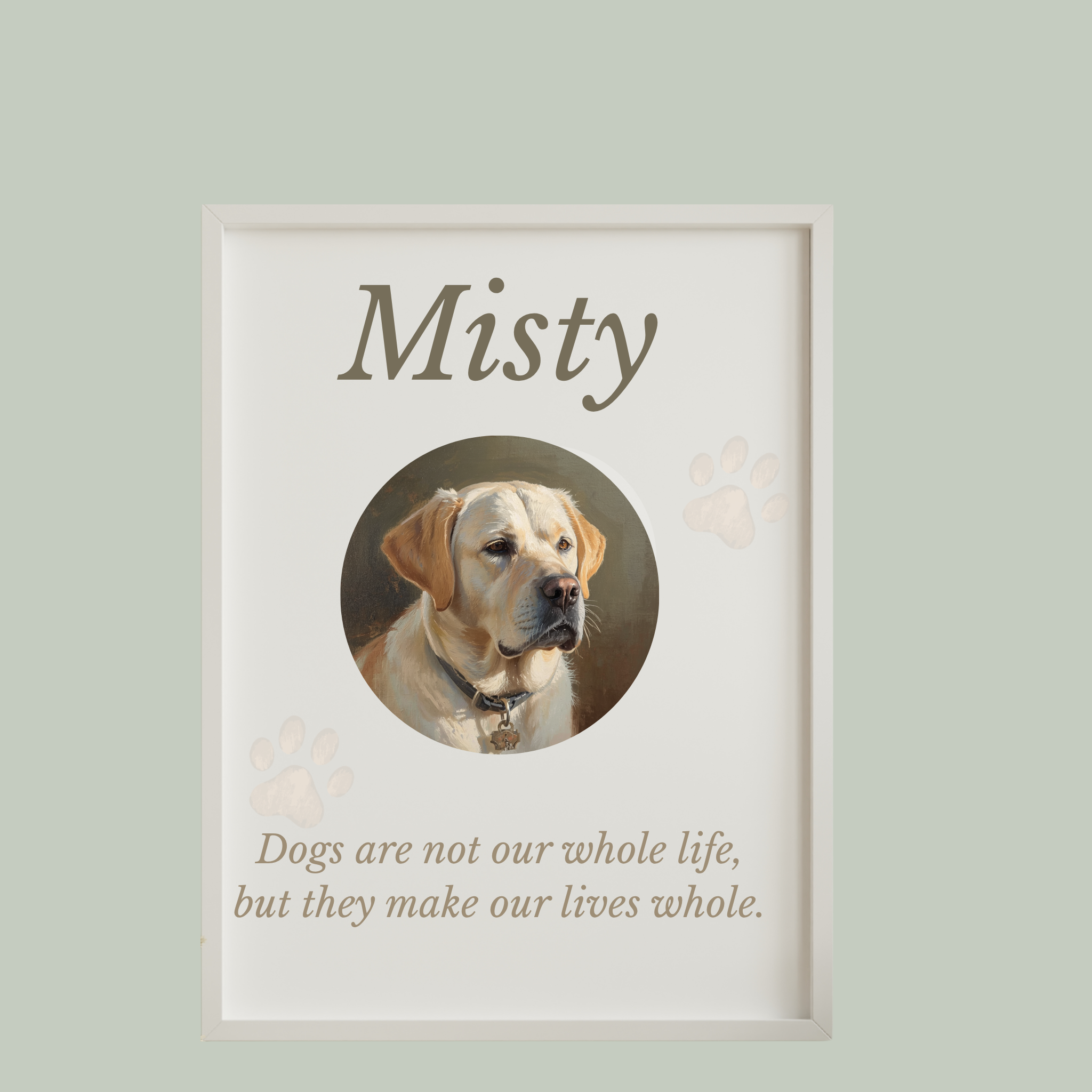 Personalised Dog Memorial Wall Art Print | Framed | Custom Pet Name & Quote