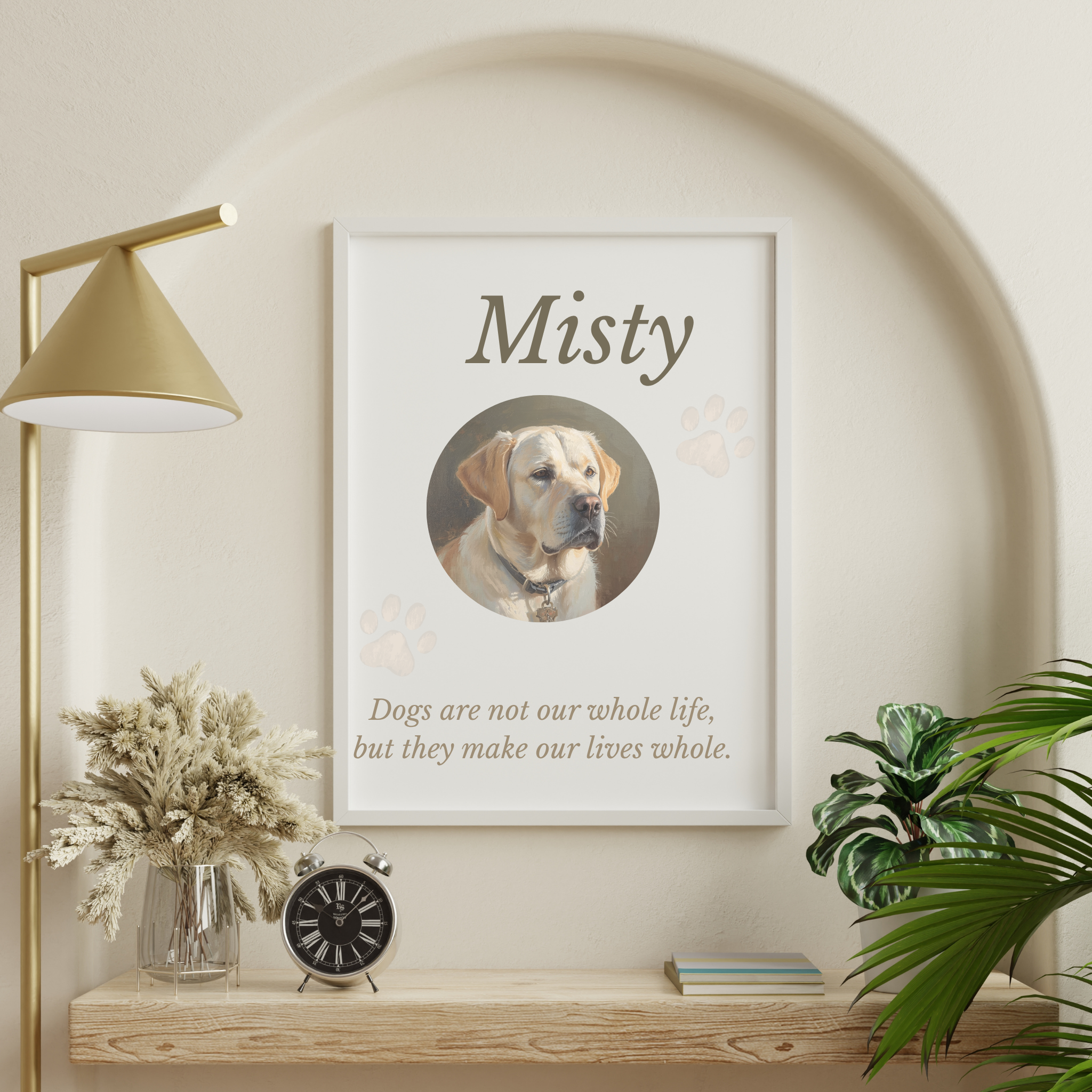 Personalised Dog Memorial Wall Art Print | Framed | Custom Pet Name & Quote