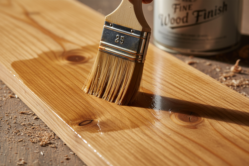 wood finish being applied